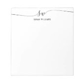 Elegant Script Initiaal Monogram Notitieblok (Voorkant)