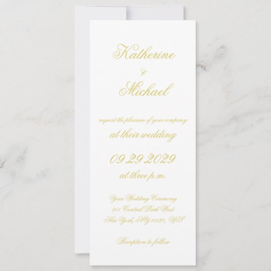 Elegant Script Island Citrus Yellow Wedding Invite Kaart (Voorkant)