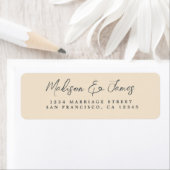 Elegant Script Ivory Wedding Return-adres Etiket (Insitu)