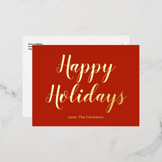 Élégant Script Joyeux Vacances (Recto/Verso)