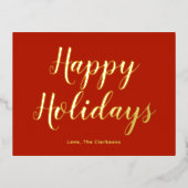 Élégant Script Joyeux Vacances (Recto)