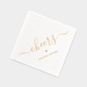 Elegant script juicht bruiloft folie servetten (Links)