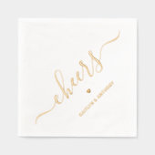 Elegant script juicht bruiloft folie servetten (Voorkant)