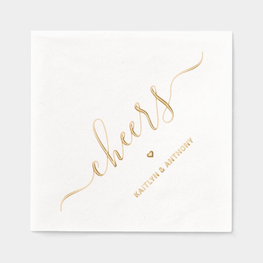 Elegant script juicht bruiloft folie servetten (Voorkant)