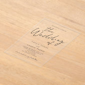 Elegant script kalligrafie eenvoudige formele brui acryl uitnodigingen (Laagn)