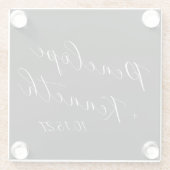 Elegant Script Kalligrafie Huwelijk Custom Black Glazen Onderzetter (Achterkant)