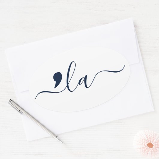 Elegant script Kamala Harris voor President Ovale Sticker (Envelop)