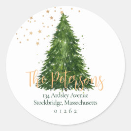 Elegant script kerst retour adres labels