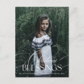 Elegant script Kerstzegeningen Vakantie Briefkaart (Voorkant)