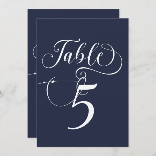 Elegant Script Klassieke Bruiloft Tafelnummers (Voorkant / Achterkant)