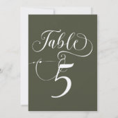 Elegant Script Klassieke Bruiloft Tafelnummers (Achterkant)