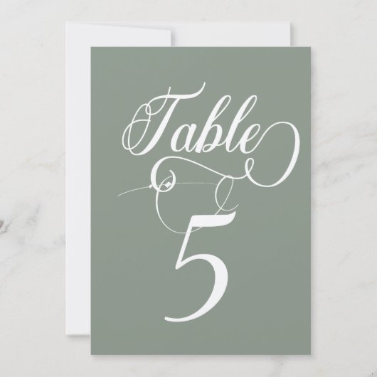 Elegant Script Klassieke Bruiloft Tafelnummers (Voorkant)