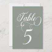Elegant Script Klassieke Bruiloft Tafelnummers (Achterkant)