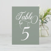 Elegant Script Klassieke Bruiloft Tafelnummers (Staand voorkant)