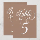 Elegant Script Klassieke Bruiloft Tafelnummers (Voorkant / Achterkant)