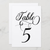 Elegant Script Klassieke Bruiloft Tafelnummers (Voorkant / Achterkant)