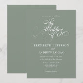 Elegant Script Klassieke bruiloft uitnodigingen (Voorkant / Achterkant)