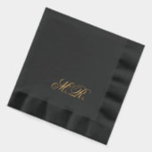 Elegant Script Koppel Monogram Initialen bruiloft Folie Servetten (Links)