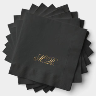 Elegant Script Koppel Monogram Initialen bruiloft Folie Servetten