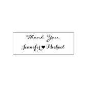 Elegant Script Koppel Naam Hart Bruiloft Dank u Zelfinktende Stempel (Design)
