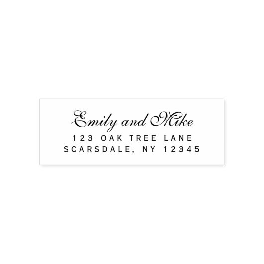 Elegant script koppelnaam retouradres zelfinktende stempel (Design)