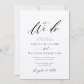 Elegant script kraft bruiloft uitnodiging (Voorkant)
