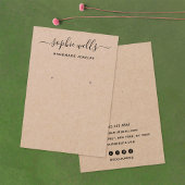 Elegant Script Kraft Earring Display Holder Visitekaartje