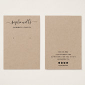 Elegant Script Kraft Earring Display Holder Visitekaartje (Voorkant /achterkant)