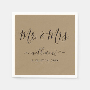 Elegant Script Kraft Mr. en Mrs. Servet