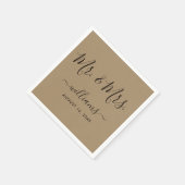 Elegant Script Kraft Mr. en Mrs. Servet (Hoek)