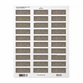 Elegant Script Kraft Paper Wedding Return Address Etiket (Full Sheet)
