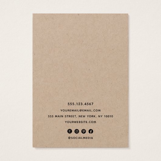 Élégant Script Kraft Porteur d'écran d'oreille (Dos)