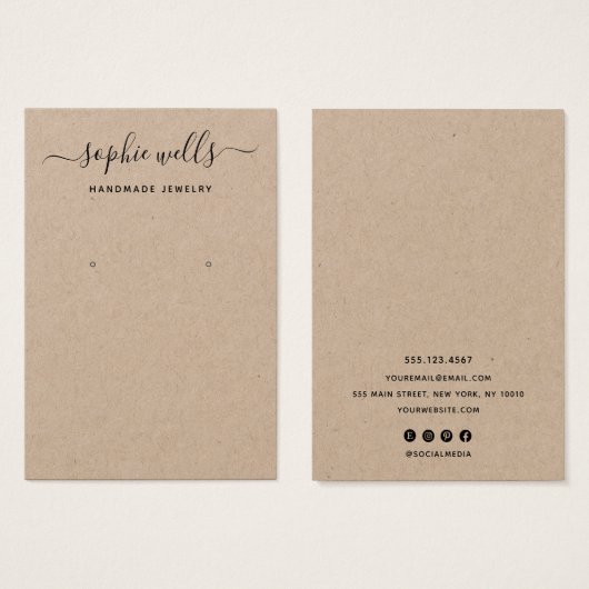 Élégant Script Kraft Porteur d'écran d'oreille (Devant & derrière)