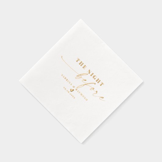 Élégant Script La Nuit Avant L'Or Mariage (Droite)