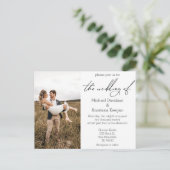 Elegant Script Land trouwfoto Uitnodiging Briefkaart (Staand voorkant)