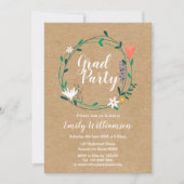 Elegant Script Landelijke Bloemen Afstudeerfeest  Kaart (Voorkant)