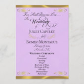 Elegant Script - Lavendel/Goud Huwelijk Programma (Voorkant)