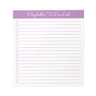 Elegant Script Lavender Checklist met één kolom Notitieblok