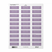 Élégant Script Lavender Retourner les étiquettes d (Feuille entière)