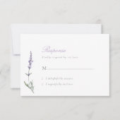 Elégant Script Lavender Wedding Carte RSVP (Devant)