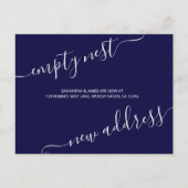 Elegant Script Leeg Nest Nieuw Adres Aankondigingskaart (Voorkant)