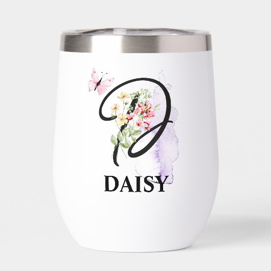 Elegant Script Letter D Monogram Gepersonaliseerde (Achterkant)