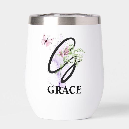 Élégant Script Letter G Monogramme Nom personnalis (Arrière)