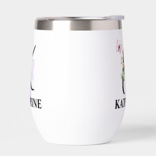 Élégant Script Letter K Monogramme Nom personnalis (Gauche)