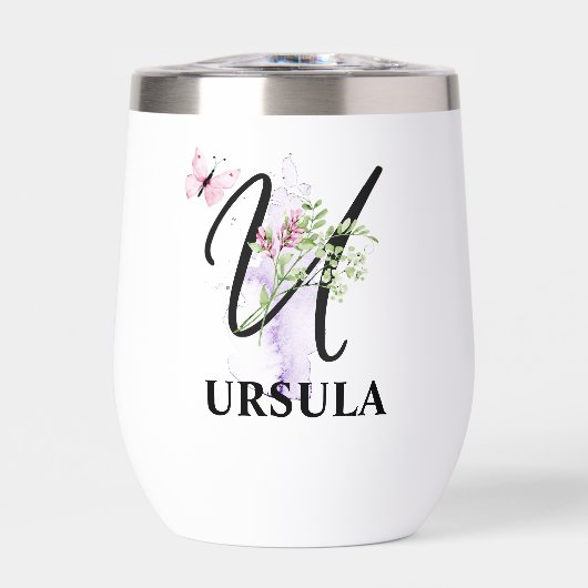 Elegant Script Letter U Monogram Gepersonaliseerde (Voorkant)