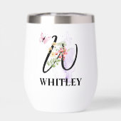 Élégant Script Letter W Monogram Nom personnalisé (Arrière)