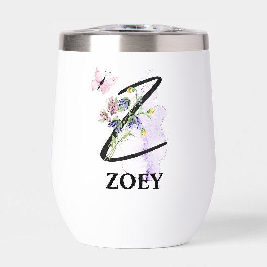 Élégant Script Letter Z Monogramme Nom personnalis (Avant)