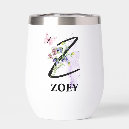 Élégant Script Letter Z Monogramme Nom personnalis (Arrière)