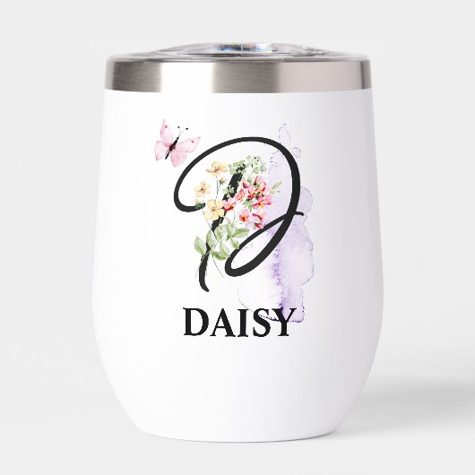 Élégant Script Lettre D Monogramme Nom personnalis (Avant)