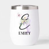 Élégant Script Lettre E Monogramme Nom personnalis (Arrière)